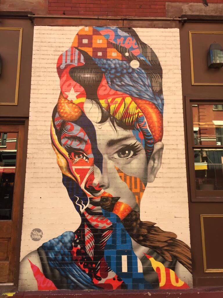 A mural of Audrey H. 